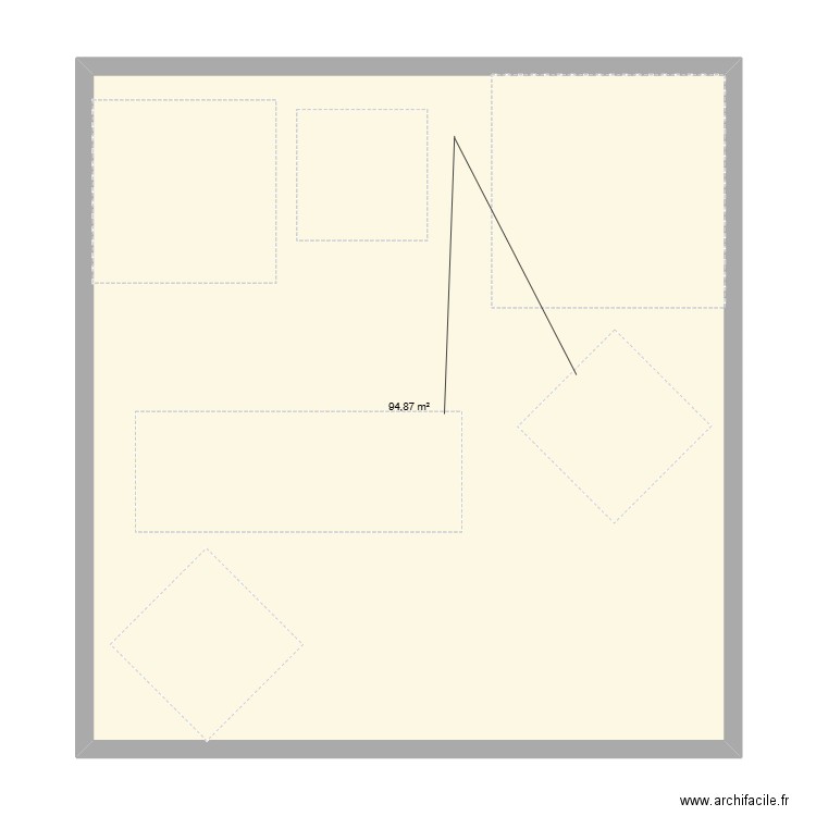 jardin partagé. Plan de 1 pièce et 95 m2