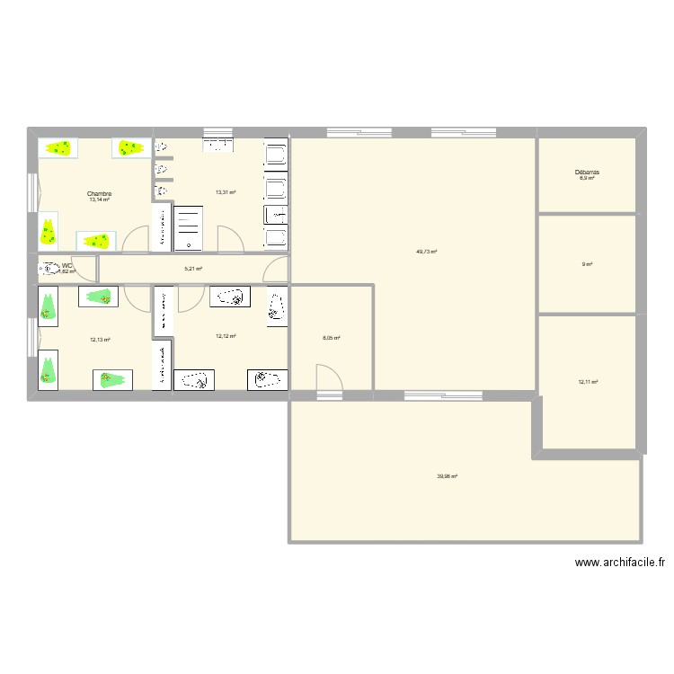 plan mam. Plan de 12 pièces et 183 m2
