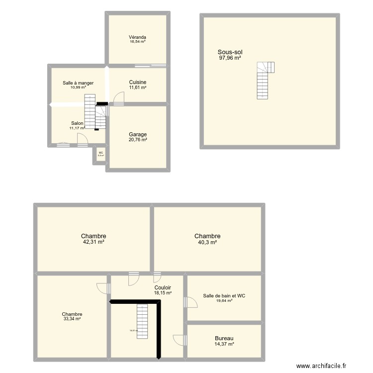 Inter courtisol. Plan de 0 pièce et 0 m2