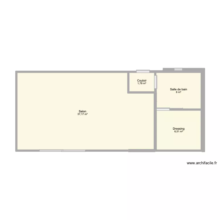 Extension. Plan de 4  et 51 m²