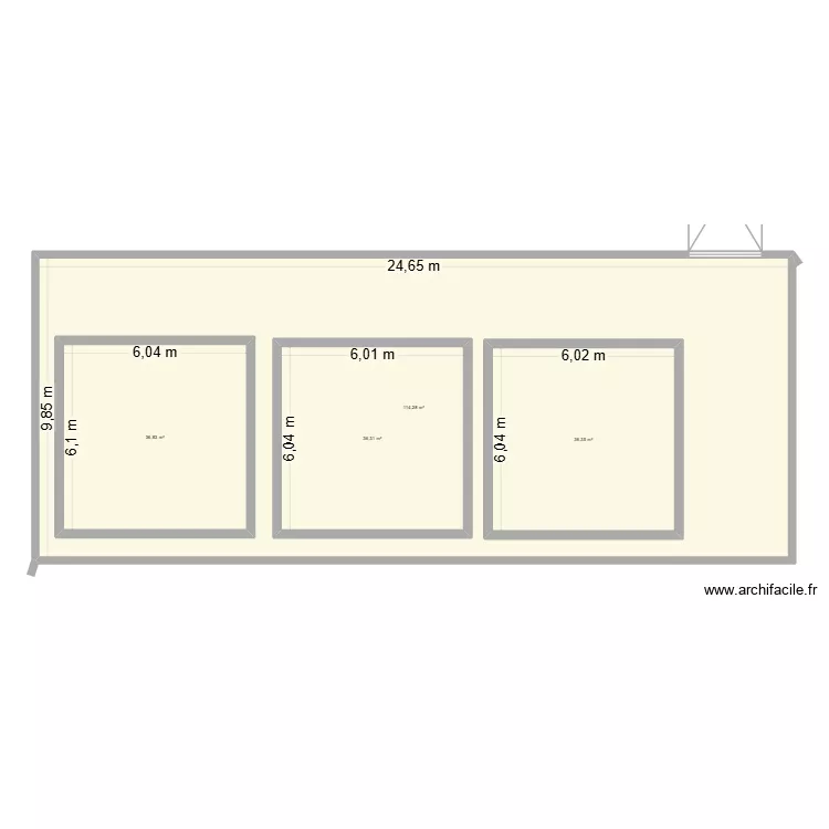parcelle. Plan de 4  et 352 m²