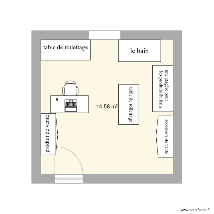 plan du salon new dog. Plan de 1  et 15 m²
