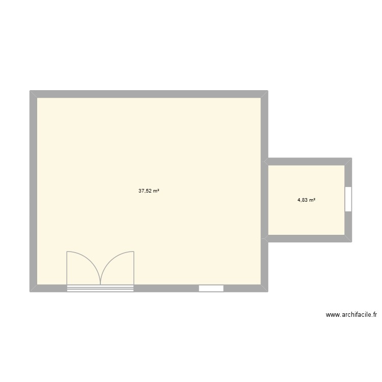 Garage. Plan de 2 pièces et 42 m2