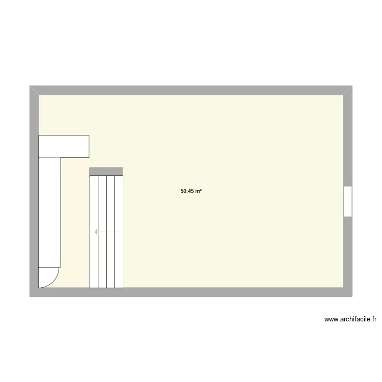 camelon. Plan de 1 pièce et 50 m²