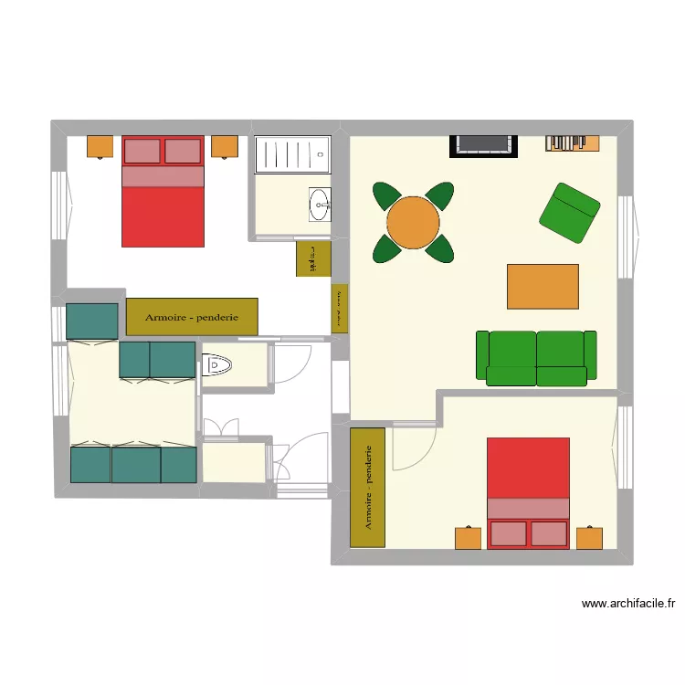 34 GABRIELLE 3 PIECES meubl&eacute; 2. Plan de 