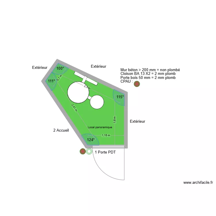 30897 Local panoramique annexe. Plan de 1  et 4 m²
