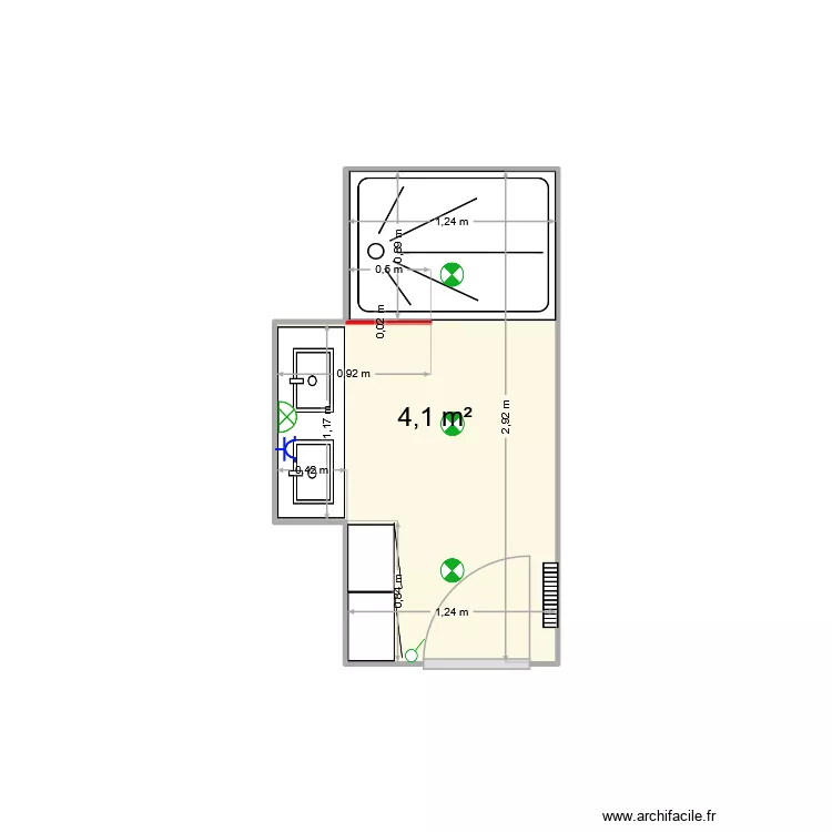 alanou. Plan de 1  et 4 m²