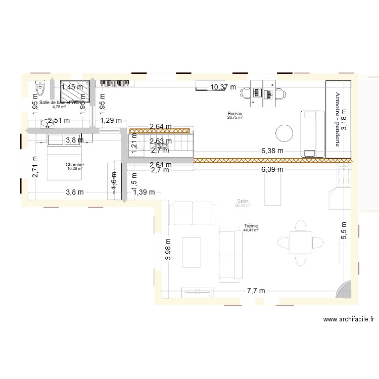 Maison Basque - Etage 2. Plan de 12 pièces et 196 m2