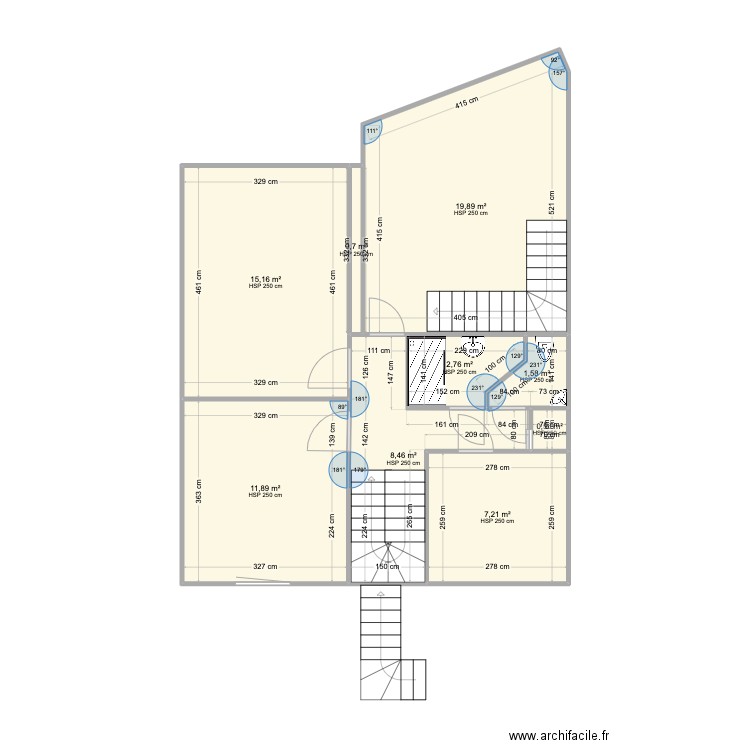 Appartement La Baule2. Plan de 9 pièces et 68 m2