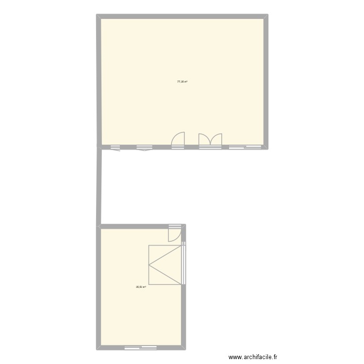 garage. Plan de 2 pièces et 113 m2