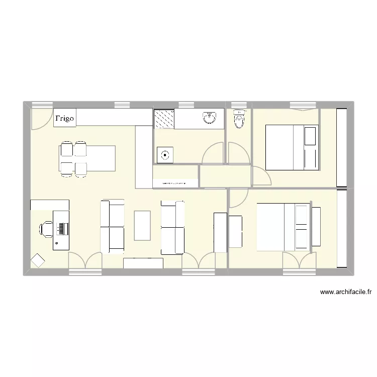 isle sur sorgue. Plan de 6 pièces et 70 m²