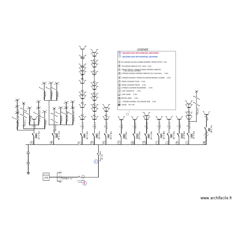 plan unifilaire AUDRAY VAN KESTEREN. Plan de 0 pièce et 0 m2