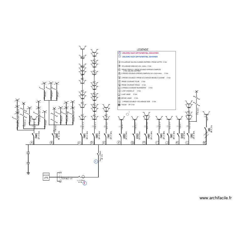 plan unifilaire AUDRAY VAN KESTEREN. Plan de 
