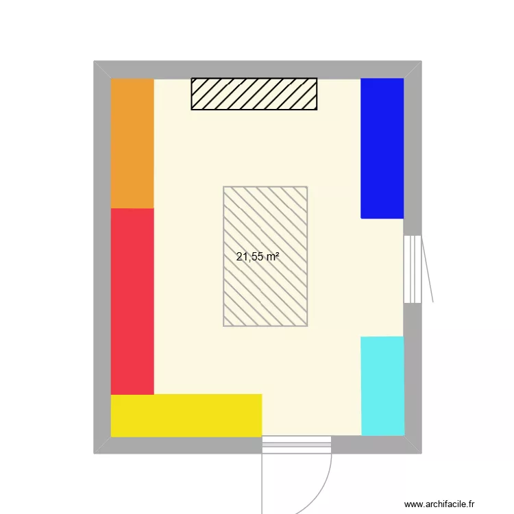 CABANON. Plan de 1 pièce et 22 m²