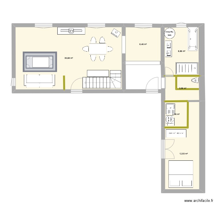 ANNE SOPHIE 3. Plan de 6 pièces et 71 m2