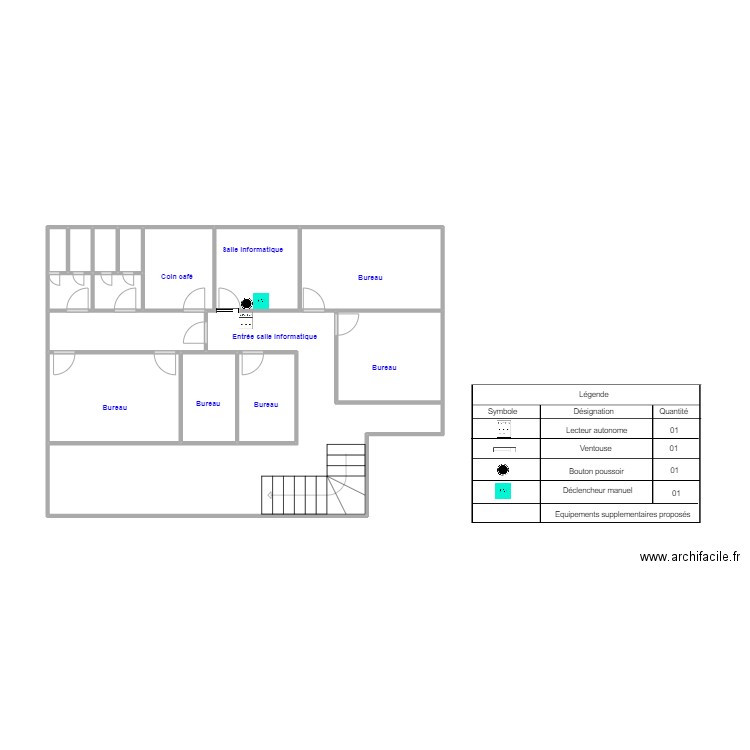  BONA MEZA accès prop. Plan de 15 pièces et 45 m2