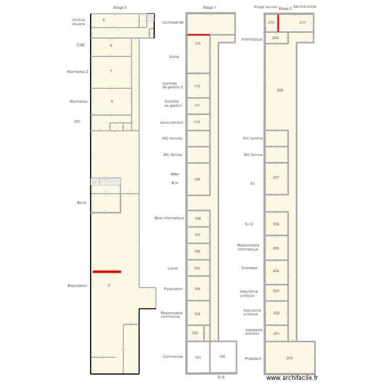 Plan bureau Vectorys. Plan de 43 pièces et 1478 m2