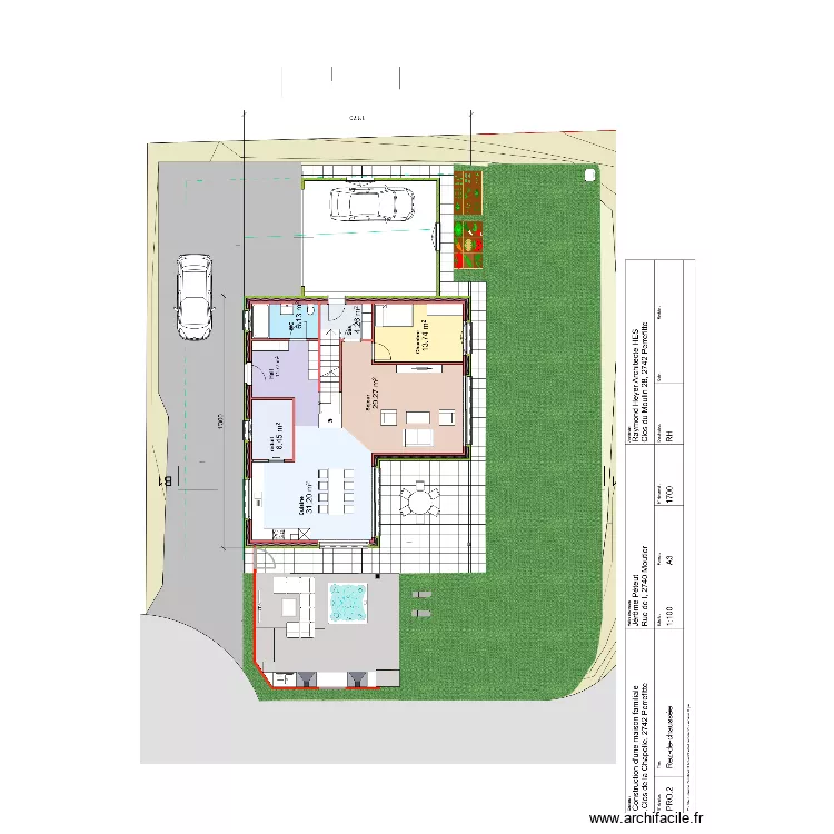 extension maison. Plan de 