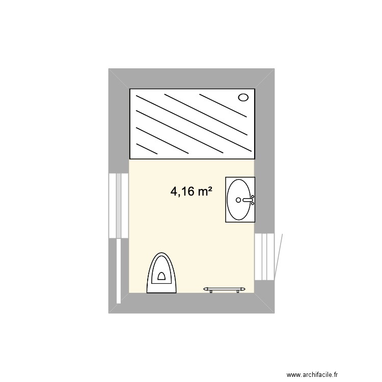 plan 1. Plan de 1 pièce et 4 m2