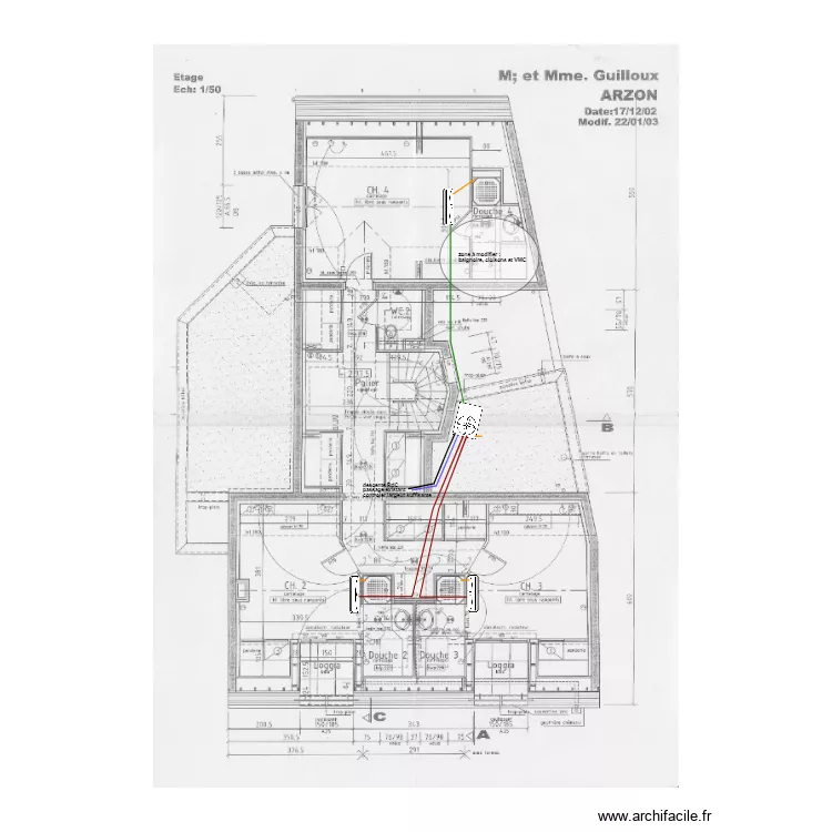 ARZON Clim 1er &eacute;tage . Plan de 