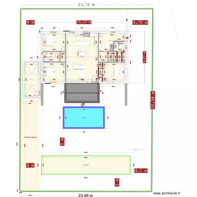 Lagnes V2 pro. Plan de 14 pièces et 246 m²