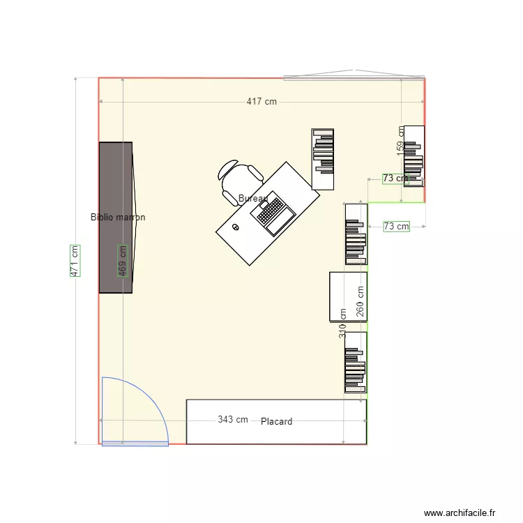 Bureau 2ème étage - N°2. Plan de 1 et 17 m² Bureau 2ème étage - N°2. Plan de 1 et 17 m²