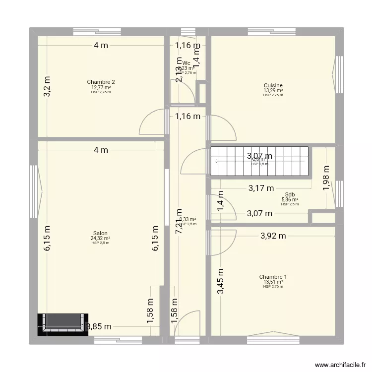 Simon la couronne. Plan de 10  et 83 m²