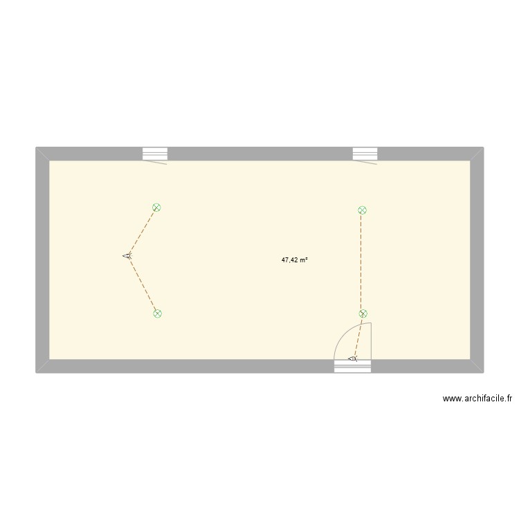 salle classe. Plan de 1 pièce et 47 m2