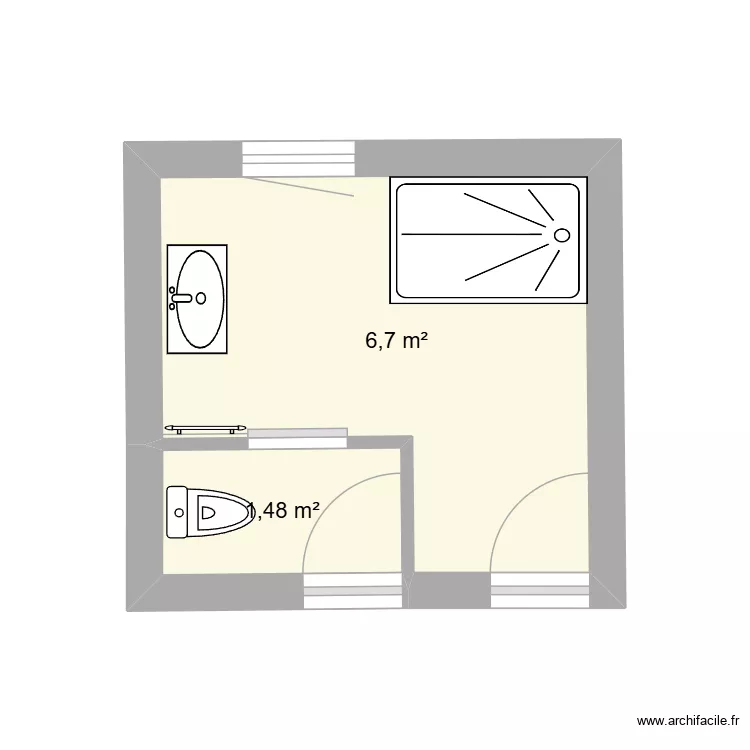 leduc. Plan de 2  et 8 m²