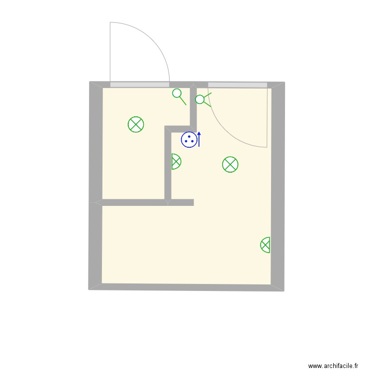 SDB WC sans Trappe 2023-11-13. Plan de 2 pièces et 4 m2