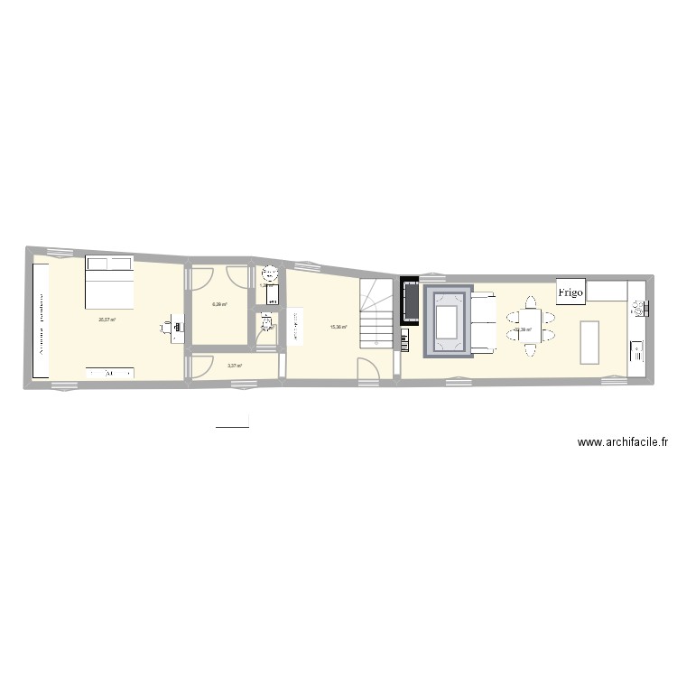 GILLES2. Plan de 7 pièces et 85 m2