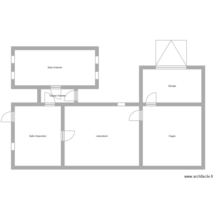 cabinet. Plan de 6 pièces et 99 m2