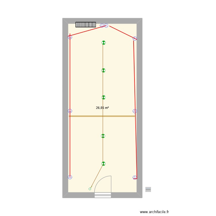 BERQUEZ. Plan de 1 pièce et 27 m2