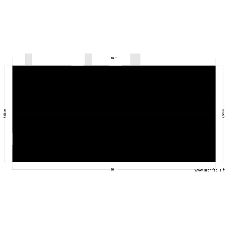 Facade Langourla. Plan de 2 pièces et 175 m2