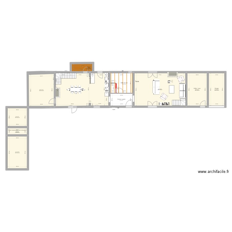 casa le ranger - plan ba 13 plafond fourrures. Plan de 16 pièces et 267 m2