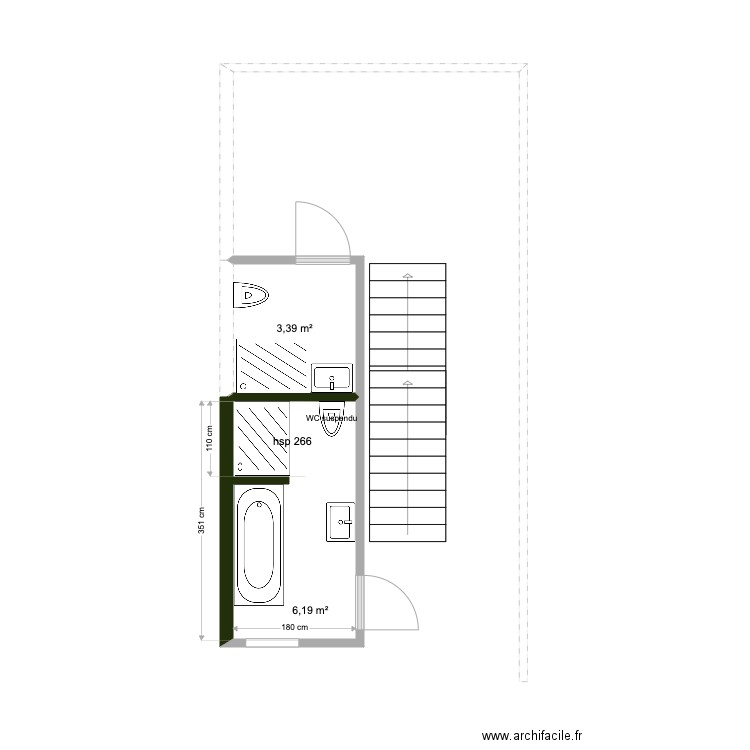 sdb aissa etage enfant. Plan de 0 pièce et 0 m2