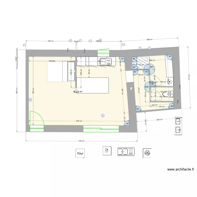 Studio lot 2. Plan de 