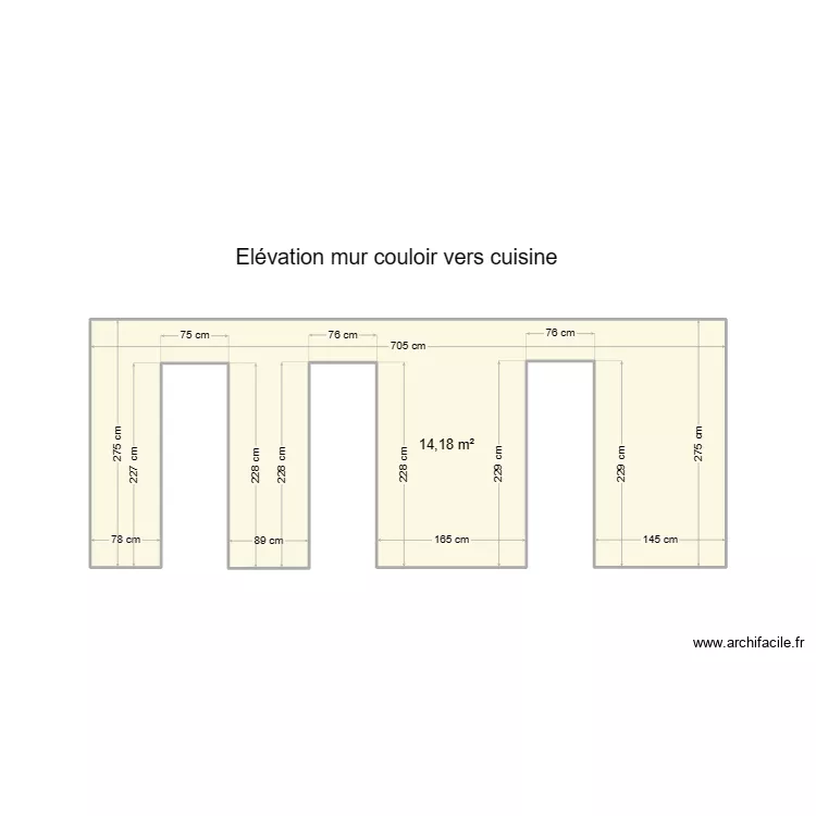 Gauthier vue cloison cuisine. Plan de 