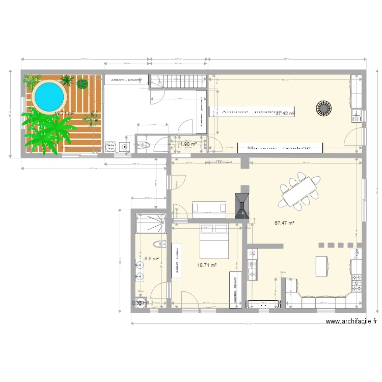 BROYE projet 2. Plan de 7 pièces et 154 m2
