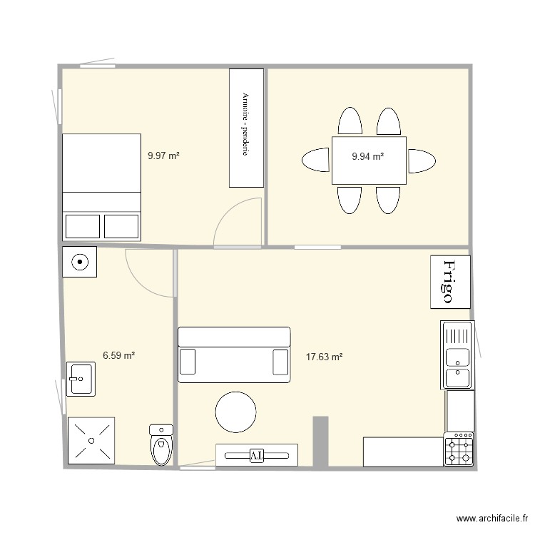 bungalow. Plan de 0 pièce et 0 m2