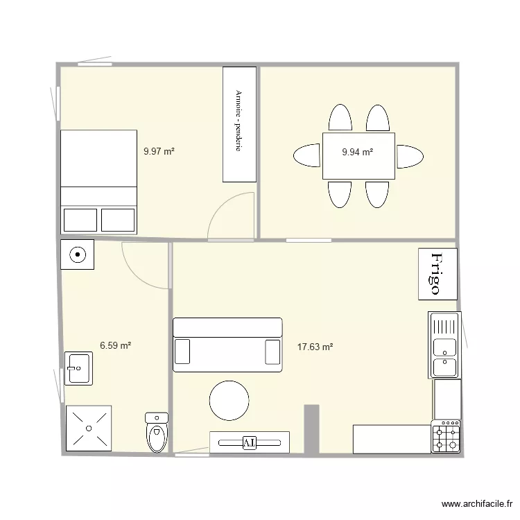 bungalow. Plan de 