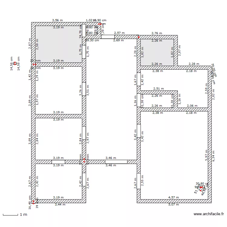 maison 1 seul etage. Plan de 
