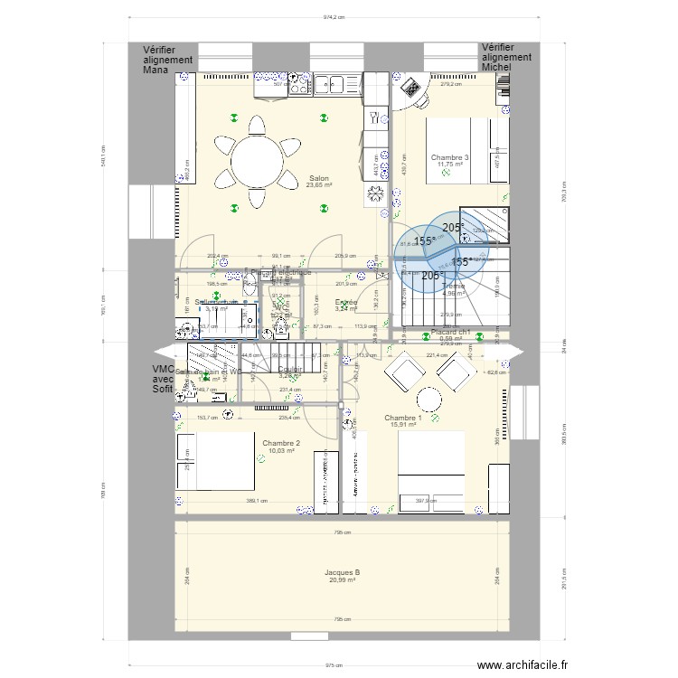 Minimesproj5. Plan de 21 pièces et 204 m2