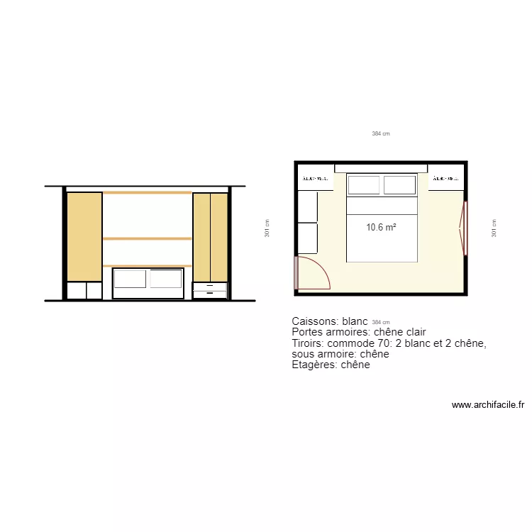 CHAMBRE PONT. Plan de 