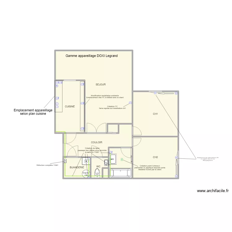 BAYLE / D22060540 / ELECTRICITE. Plan de 