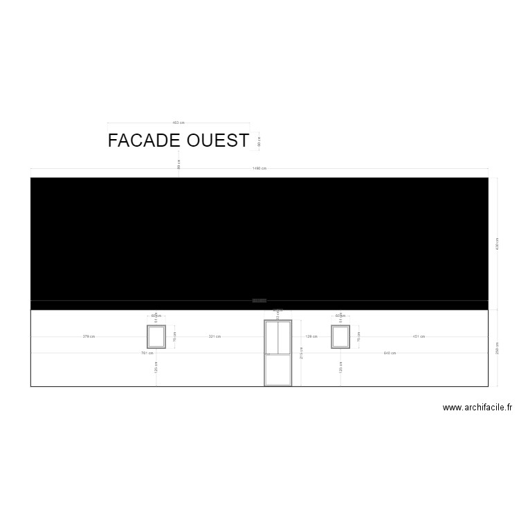 FACADE OUSET. Plan de 0 pièce et 0 m2