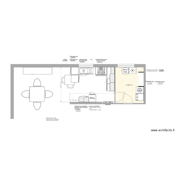 Le Goffic Cuisine Notre plan meubles. Plan de 0 pièce et 0 m2