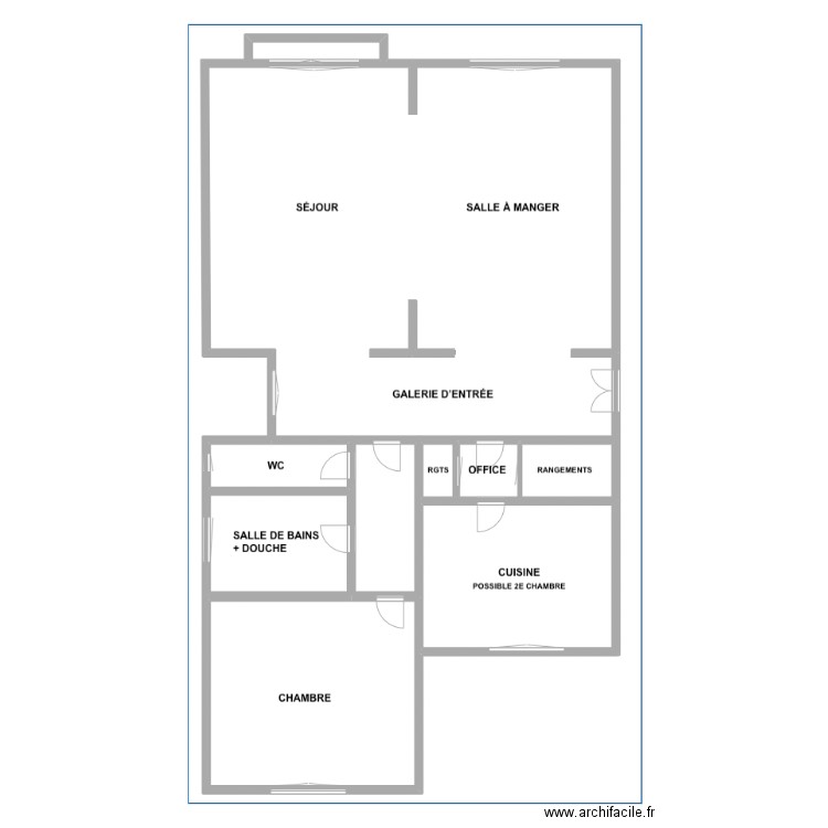 72 versailles . Plan de 1 pièce et 119 m2