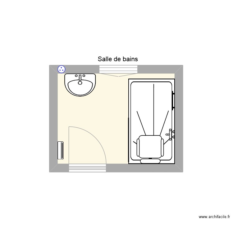 SDB MATALAH renové. Plan de 1 pièce et 4 m2