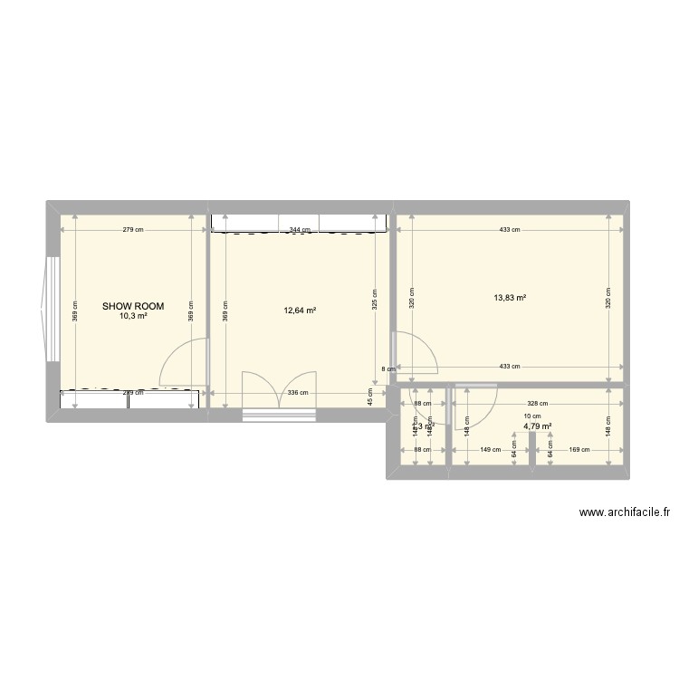 46 TERNES. Plan de 5 pièces et 43 m2